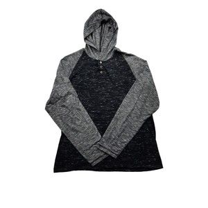 Hard Edge Boys Black Long Sleeve with Hooded Shirt Top Size Large